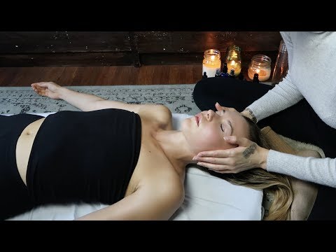ASMR relaxing massage for sleep + reiki (whisper & soft spoken)